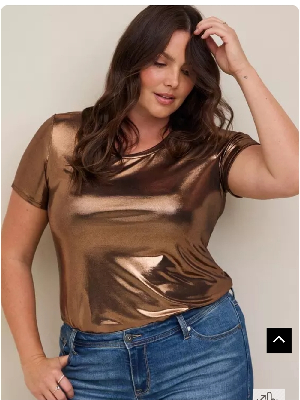 NWOT TORRID 2X Liquid Shine Crew Neck Top